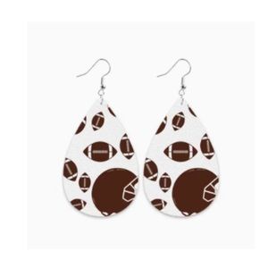 Teardrop football earrings
